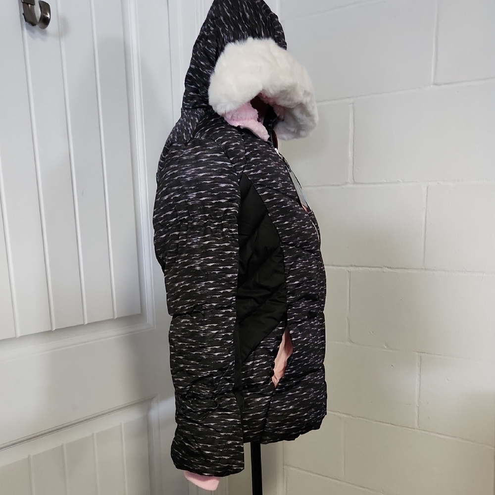 ZeroXposur Black Heathered Puffer Jacket with Pink Accents Youth XL - Picture 5 of 7